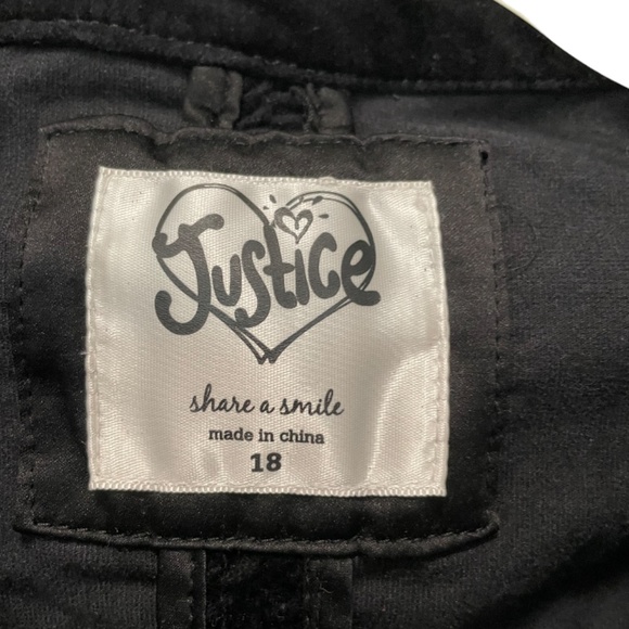 Justice Black Bolero Jacket with Black Sequin Trim and Removable Flower Size 18 - Picture 2 of 3